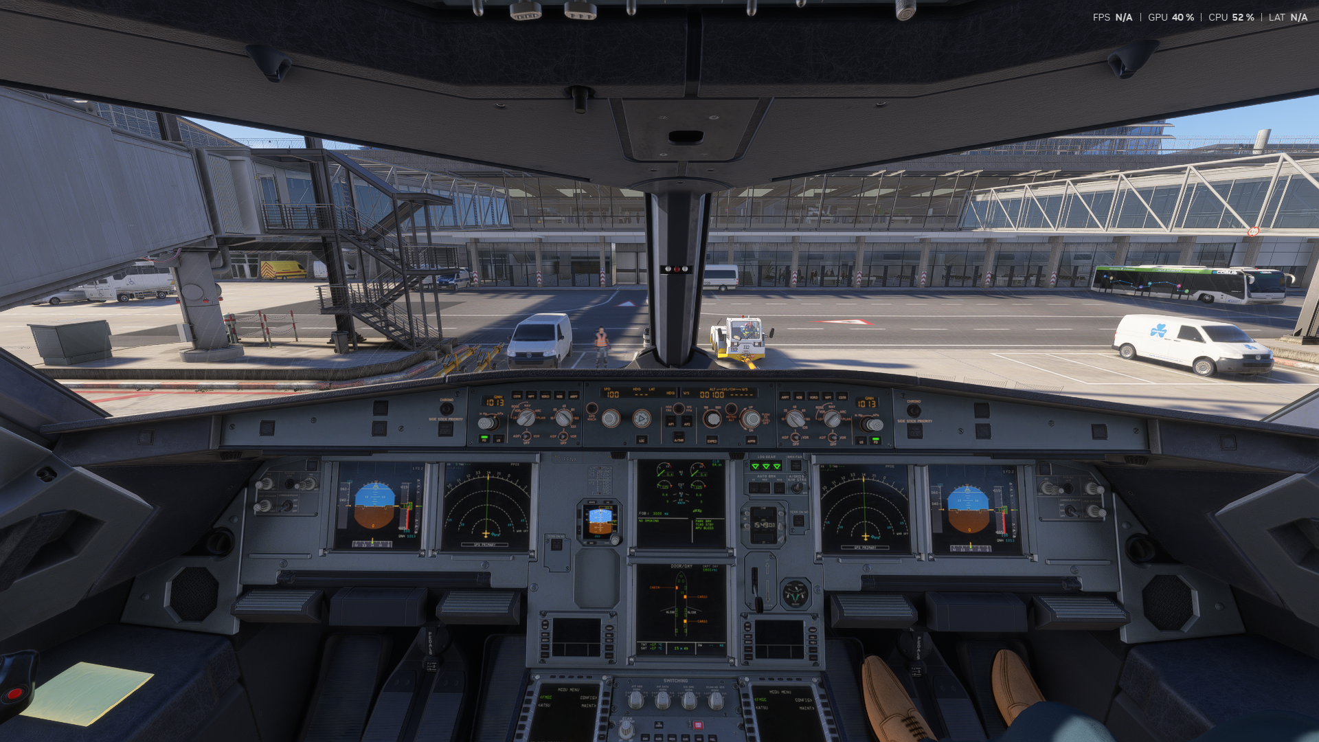 Flugsimulator Cockpit Ansicht